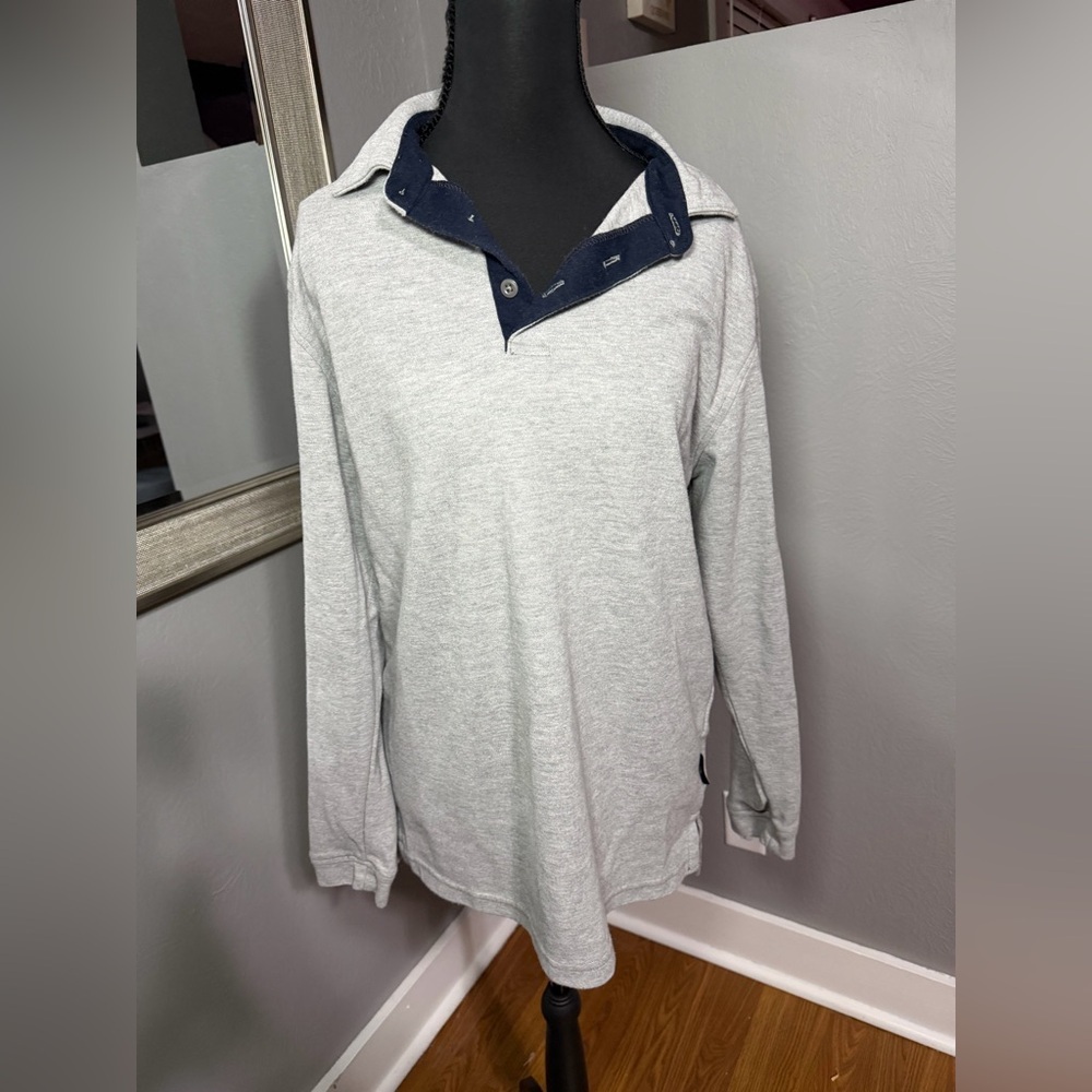 Tyndale Classic Casual Cat 2 Flame Resistant Grey Collared Sweater Size Medium.